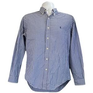 Ralph Lauren Mens S Blue/White Striped Classic Fit Long Sleeves Preppy